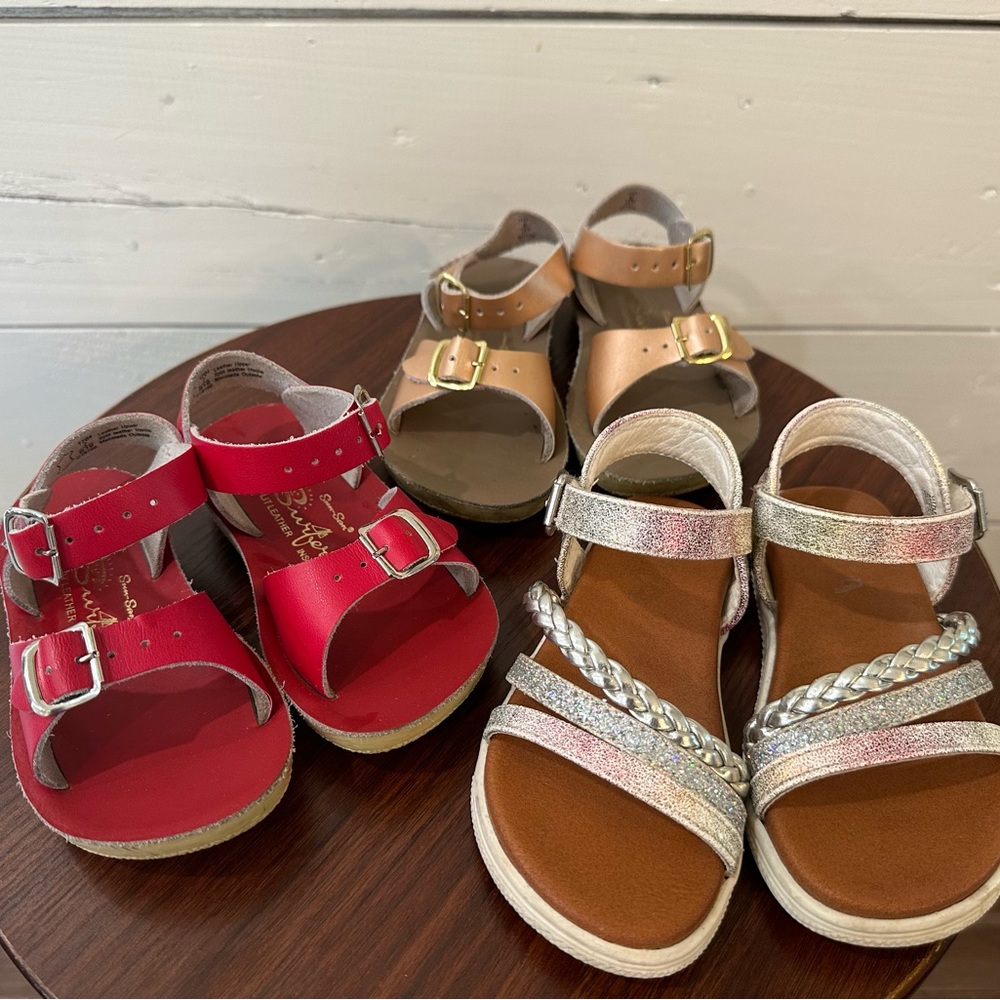 Lot of girls sandals